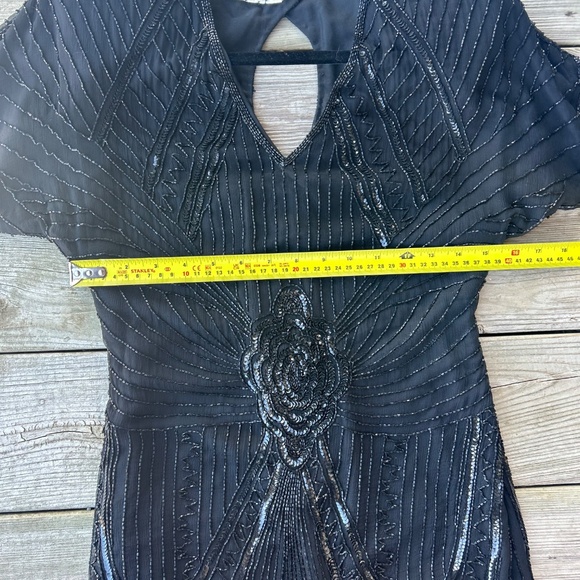 Vintage 100% Silk Beaded Art Deco Dress Freesha Women’s Small - Picture 14 of 16